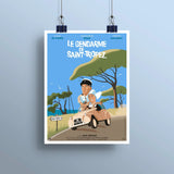 Affiche Le gendarme de Saint Tropez 30x40 cm - Plakat - Affiche de cinéma en sérigraphie