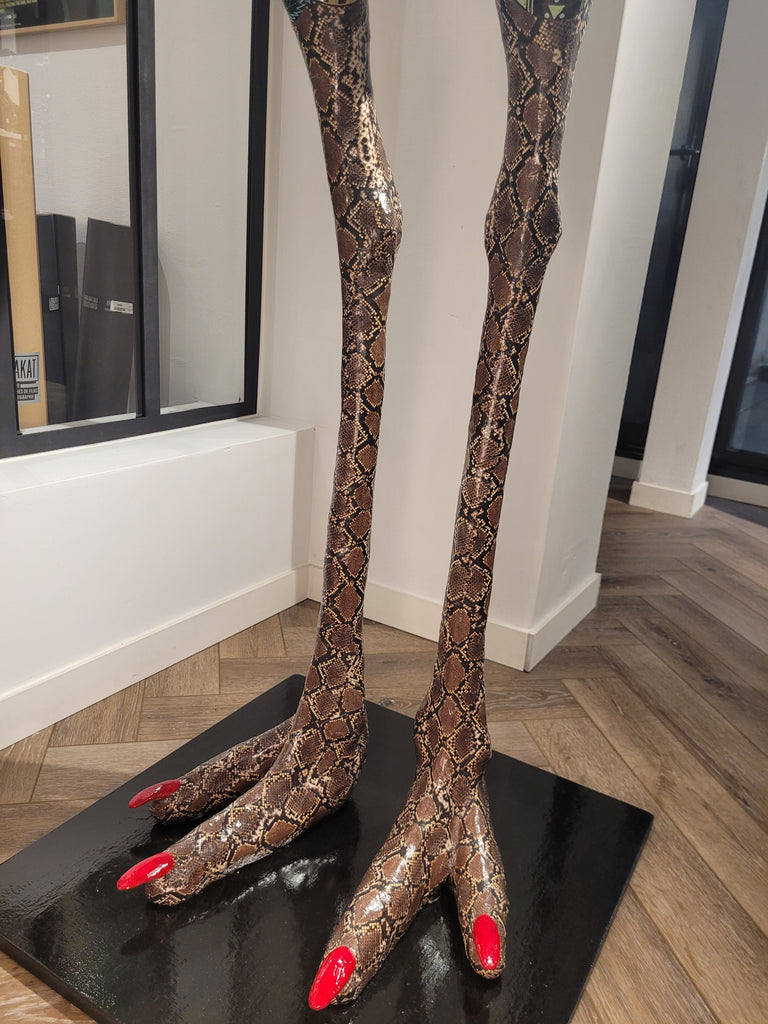 Autruche en papier mâché - Aude Goalec et Nicole Jacobs - Sculpture en papier mâché