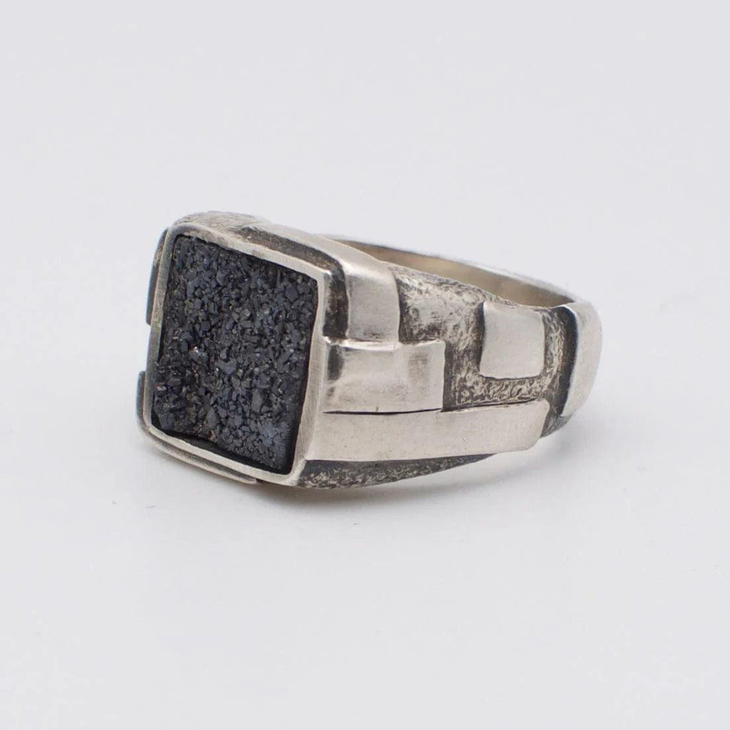 Bague homme Metallurgy Black Drusy - Black Rock Jewel-Magna-Carta