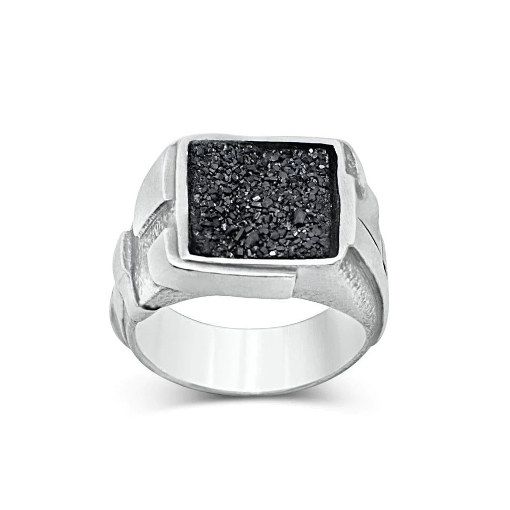 Bague homme Metallurgy Black Drusy - Black Rock Jewel-Magna-Carta