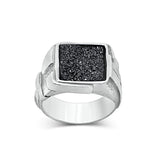Bague homme Metallurgy Black Drusy - Black Rock Jewel-Magna-Carta