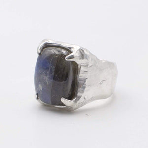 Bague homme pierre Labradorite en argent - Black Rock Jewel-Magna-Carta