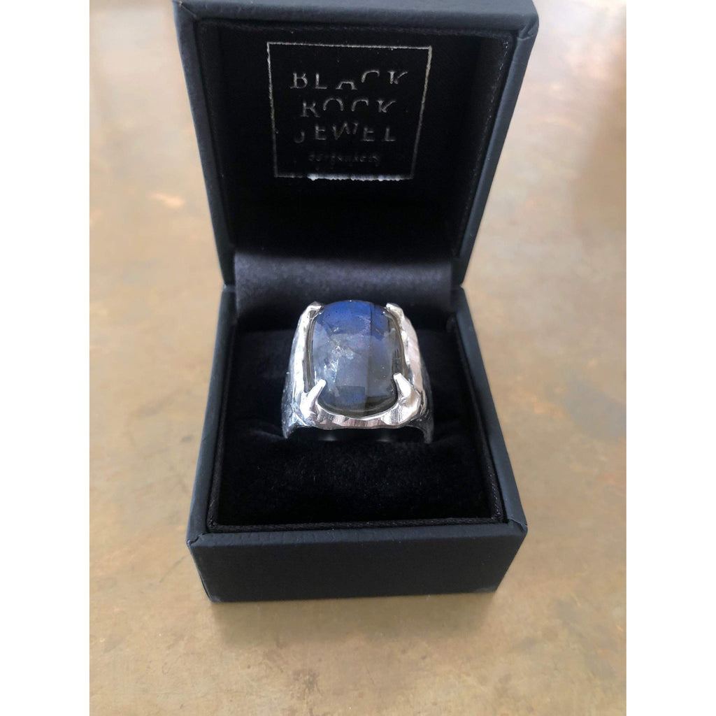 Bague homme pierre Labradorite en argent - Black Rock Jewel-Magna-Carta
