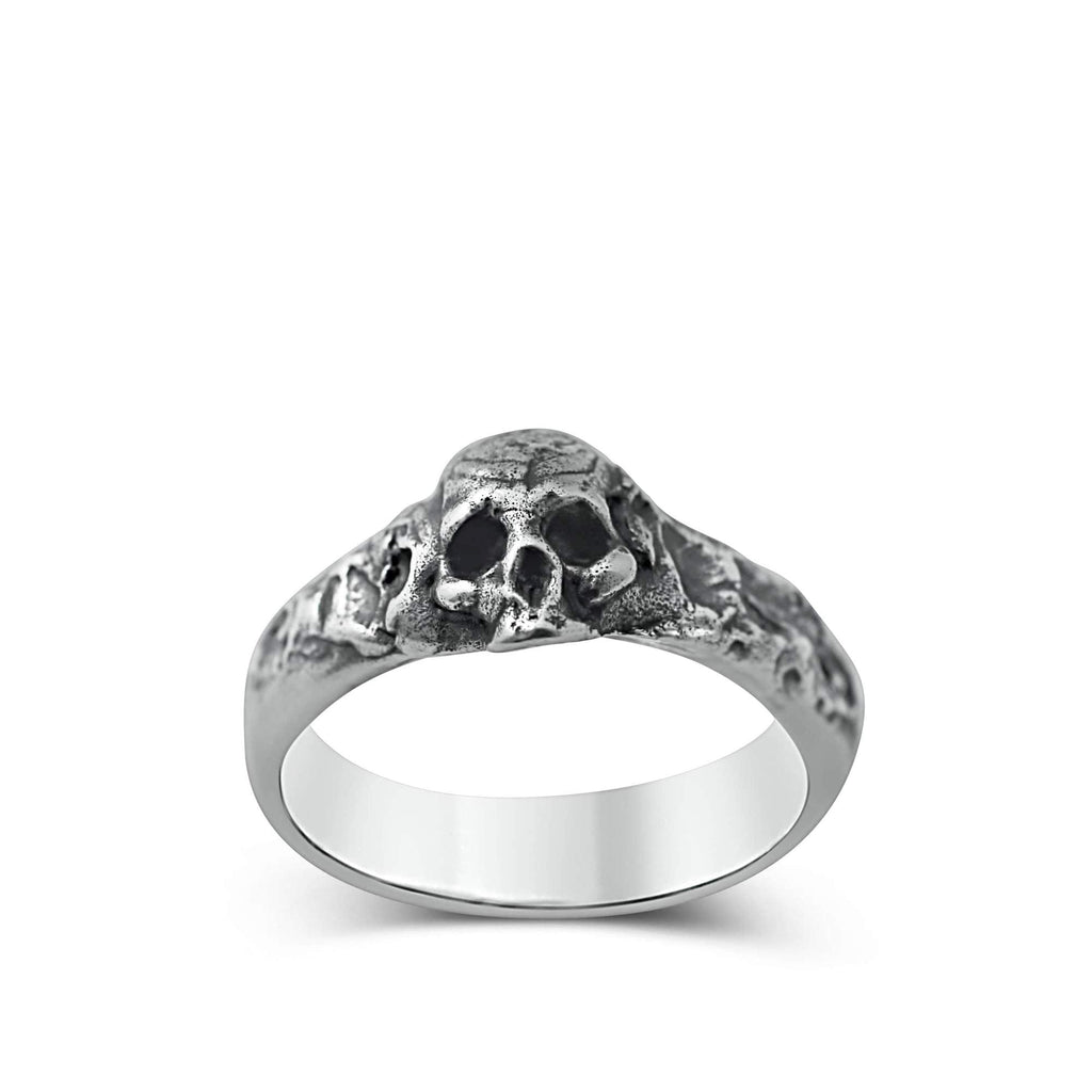 Bague homme tête de mort Bande fine en argent - Black Rock Jewel-Magna-Carta