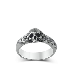 Bague homme tête de mort Bande fine en argent - Black Rock Jewel-Magna-Carta