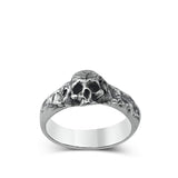 Bague homme tête de mort Bande fine en argent - Black Rock Jewel-Magna-Carta
