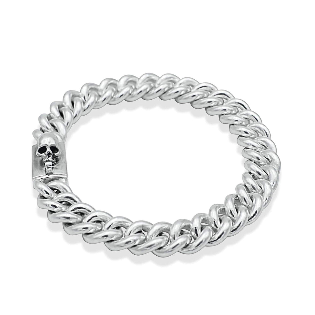 Bracelet homme gourmette maillon avec tête de mort en argent - Black Rock Jewel-Magna-Carta