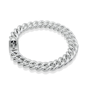 Bracelet homme gourmette maillon avec tête de mort en argent - Black Rock Jewel-Magna-Carta