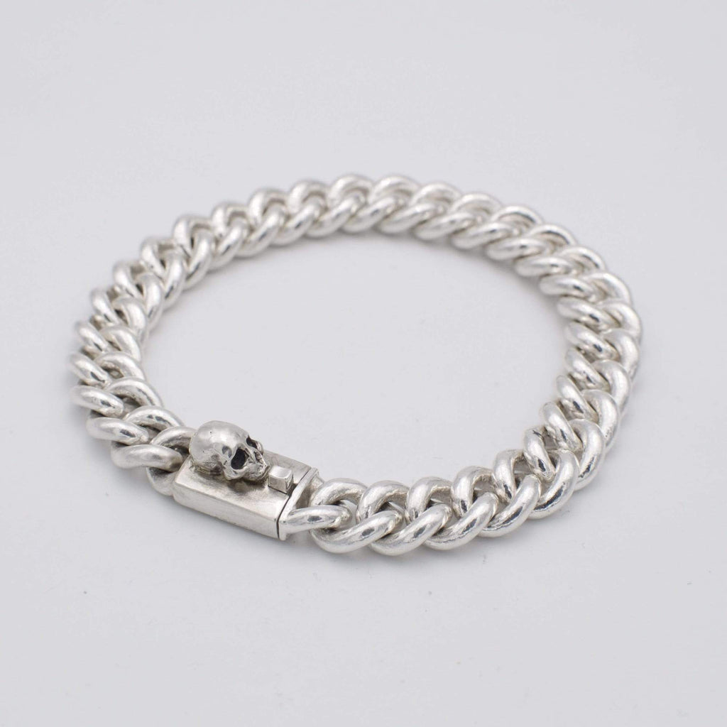 Bracelet homme gourmette maillon avec tête de mort en argent - Black Rock Jewel-Magna-Carta