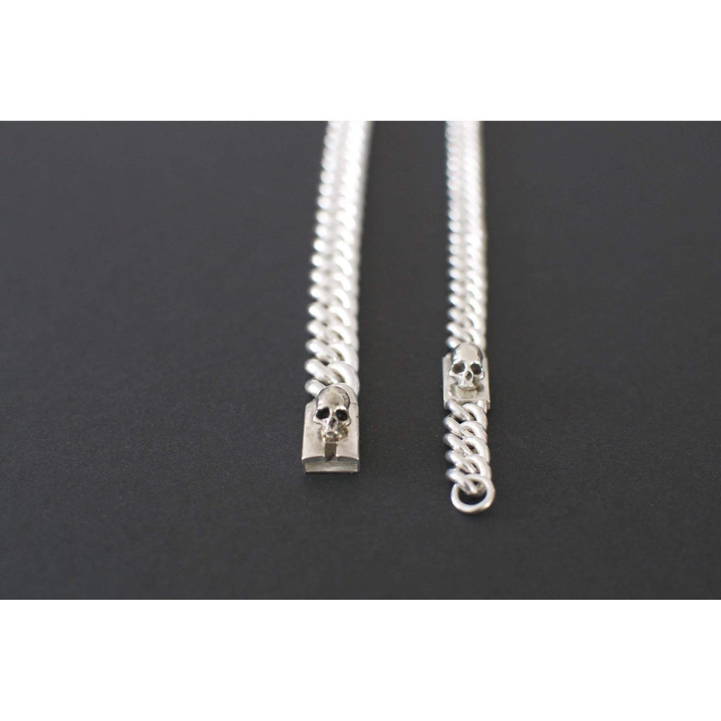 Bracelet homme gourmette petit avec tête de mort en argent - Black Rock Jewel-Magna-Carta