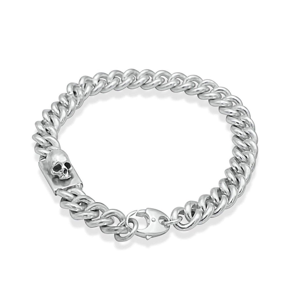 Bracelet homme gourmette petit avec tête de mort en argent - Black Rock Jewel-Magna-Carta