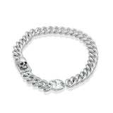 Bracelet homme gourmette petit avec tête de mort en argent - Black Rock Jewel-Magna-Carta