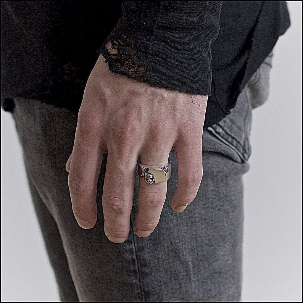 Chevalière tête de mort en argent - Black Rock Jewel-Magna-Carta