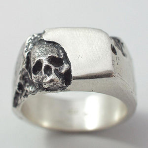 Chevalière tête de mort en argent - Black Rock Jewel-Magna-Carta