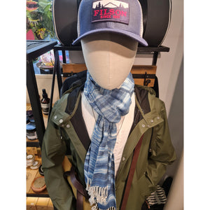 Écharpe en coton indigo bleue et blanche - Il Bussetto-Magna-Carta