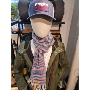 Écharpe en coton indigo bleue et rose - Il Bussetto-Magna-Carta