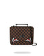 SHARKS IN PARIS WTF BUBBLE BROWN CHECK HANDBAG
