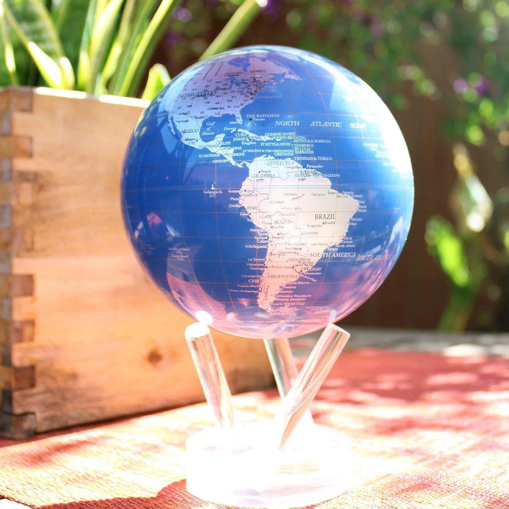 Globe terrestre bleu et argent - BSE - MOVA Globes-Magna-Carta