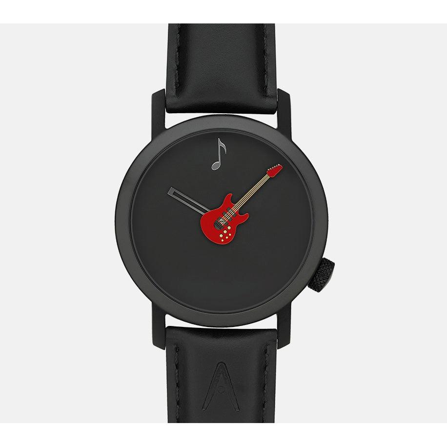 Montre Guitare rouge 42 Black - AKTEO-Magna-Carta