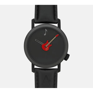 Montre Guitare rouge 42 Black - AKTEO-Magna-Carta