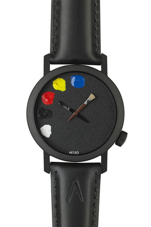 Montre peinture 01 42 black - AKTEO - Montre à thème