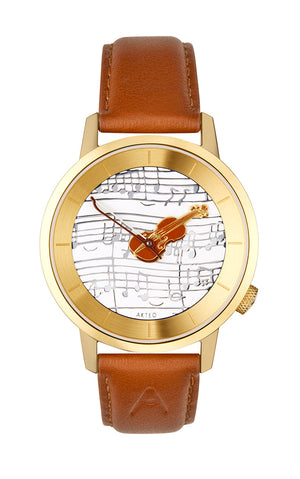 Montre Violon Strad Or 38 - AKTEO - Montre à thème