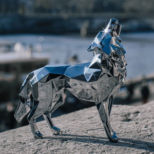 Sculpture Wolf Spirit Pearl Grey Edition by Richard Orlinski - ORLINSKI