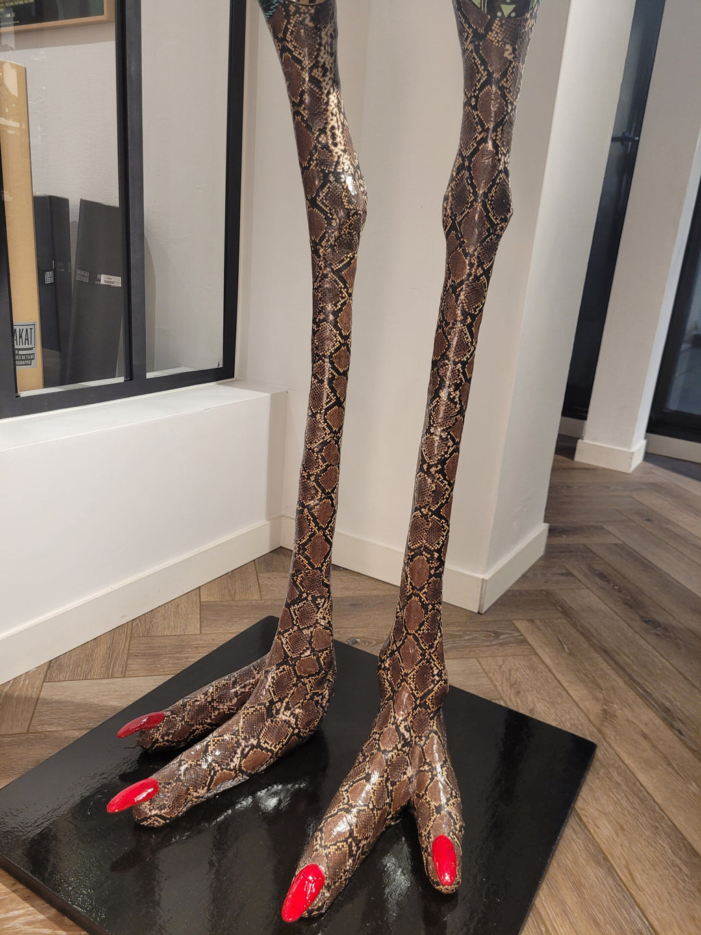 Autruche en papier mâché - Aude Goalec et Nicole Jacobs - Sculpture en papier mâché