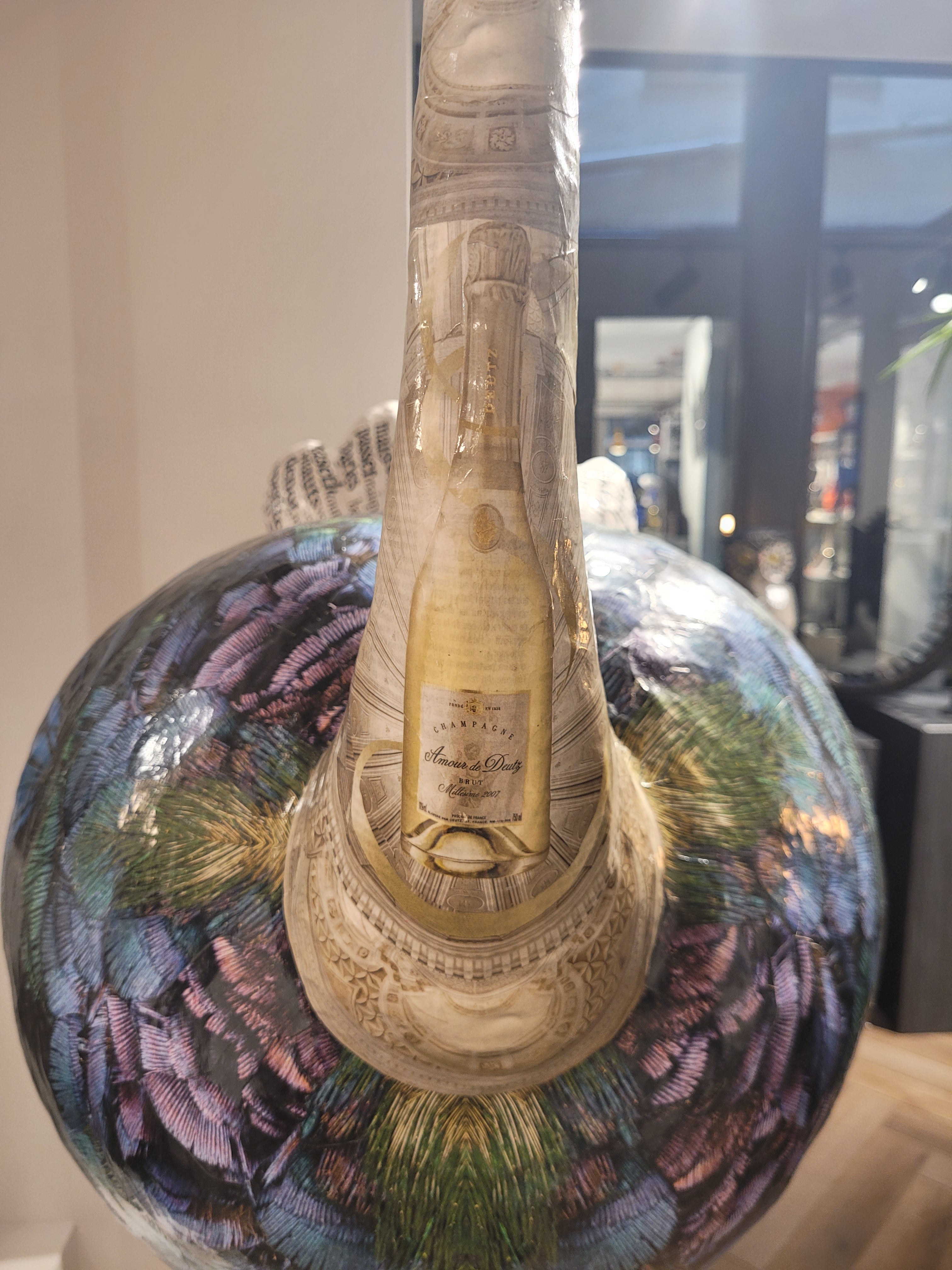 Autruche en papier mâché - Aude Goalec et Nicole Jacobs - Sculpture en papier mâché