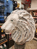 Trophée de lion en papier mâché - Aude Goalec et Nicole Jacobs - Sculpture en papier mâché