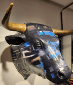 Trophée de Taureau en papier mâché - Aude Goalec et Nicole Jacobs - Sculpture en papier mâché