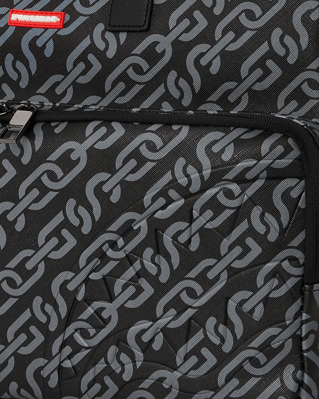 SG CHAINS TRAVEL BAG – Détail motif et fermeture