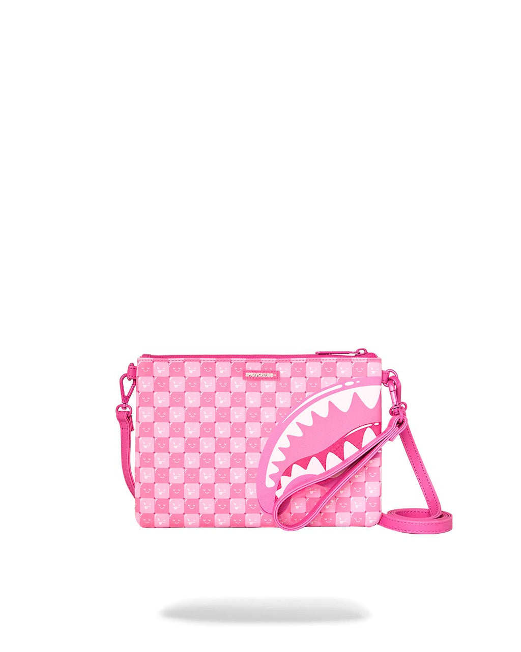 Sac bandoulière - PINK NEW CHECK FACES CROSSOVER CLUTCH - SPRAYGROUND