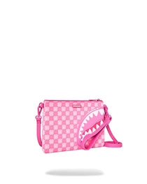 Sac bandoulière - PINK NEW CHECK FACES CROSSOVER CLUTCH - SPRAYGROUND