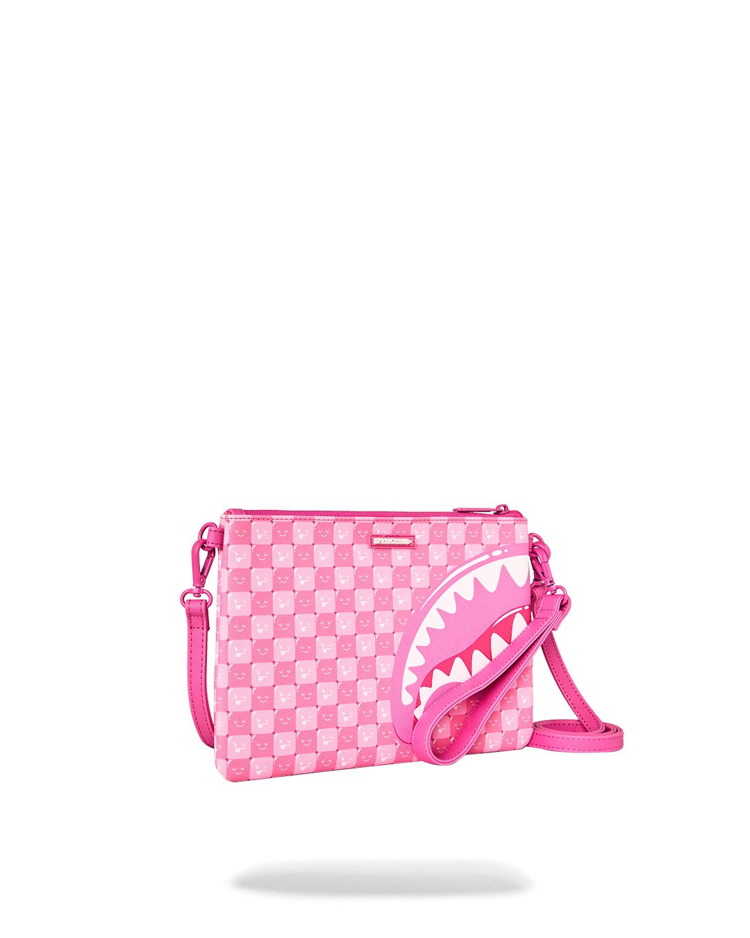 Sac bandoulière - PINK NEW CHECK FACES CROSSOVER CLUTCH - SPRAYGROUND