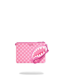 Sac bandoulière - PINK NEW CHECK FACES CROSSOVER CLUTCH - SPRAYGROUND