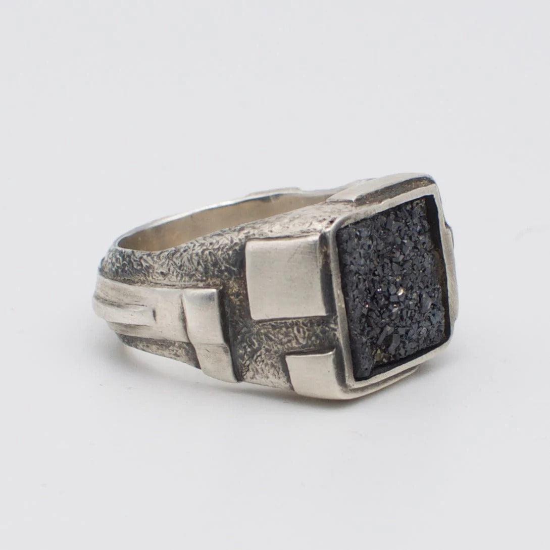 Bague Metallurgy Black Drusy - Black Rock Jewel-Magna-Carta