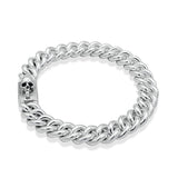 Bracelet homme gourmette maillon avec tête de mort en argent - Black Rock Jewel