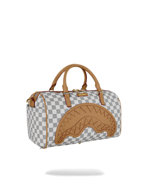 EMBOSSED CREAM CHECK MINI DUFFLE