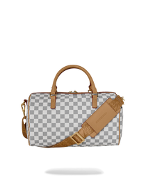 EMBOSSED CREAM CHECK MINI DUFFLE