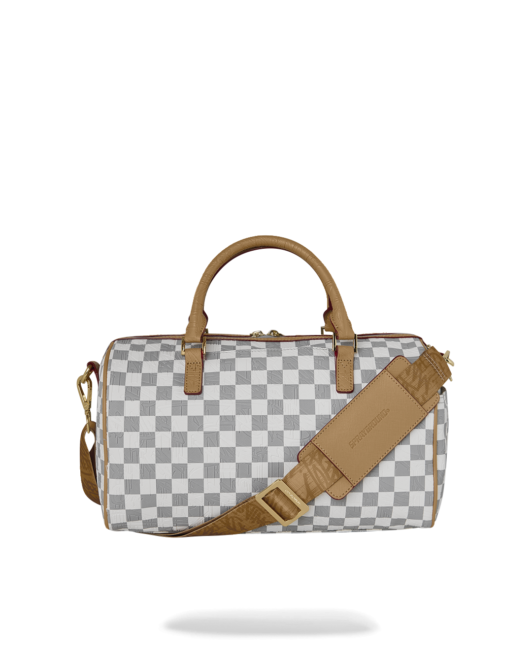 EMBOSSED CREAM CHECK MINI DUFFLE