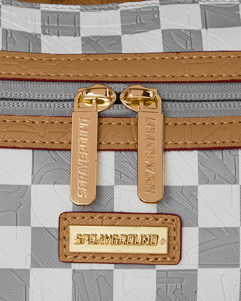 EMBOSSED CREAM CHECK MINI DUFFLE