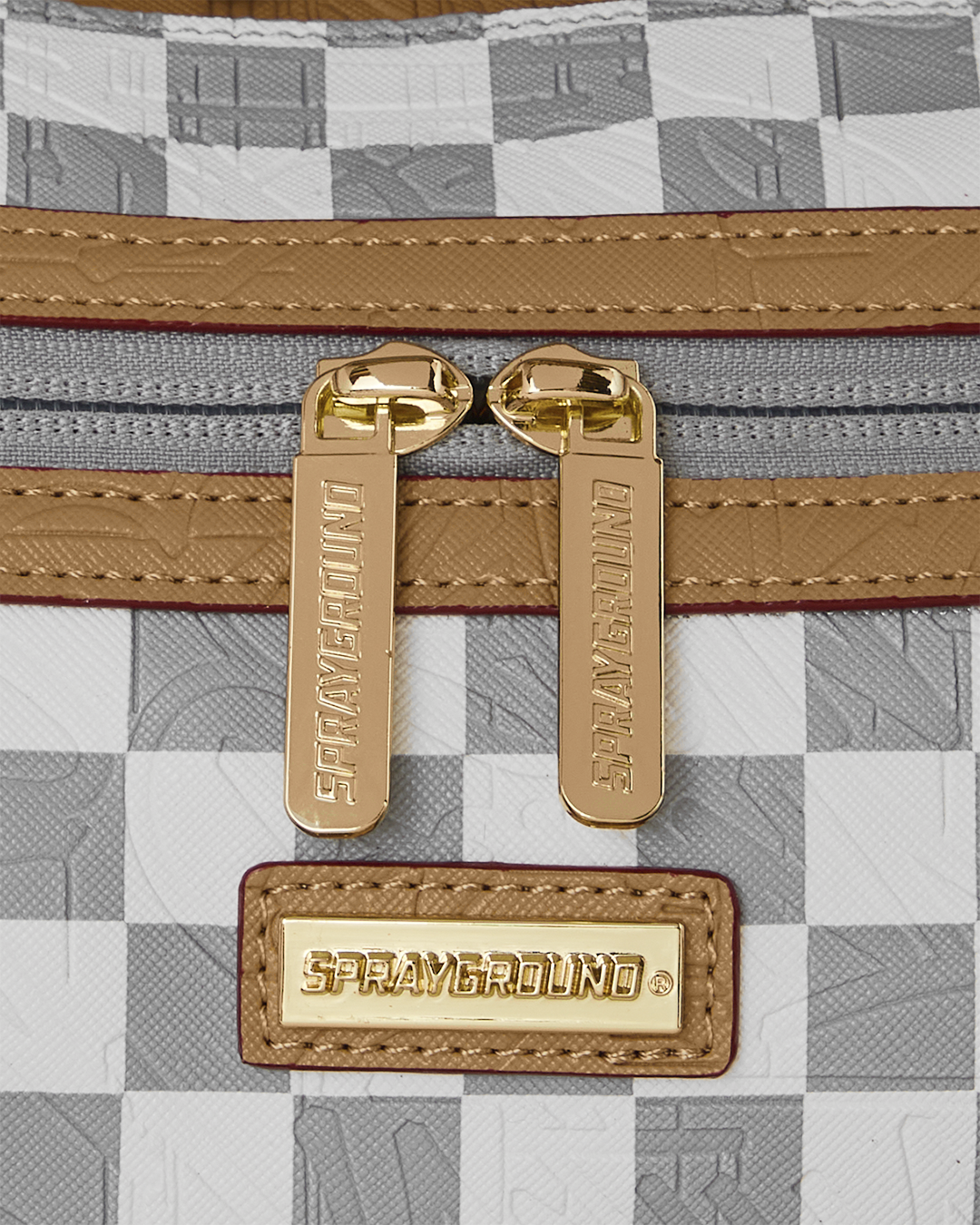 EMBOSSED CREAM CHECK MINI DUFFLE