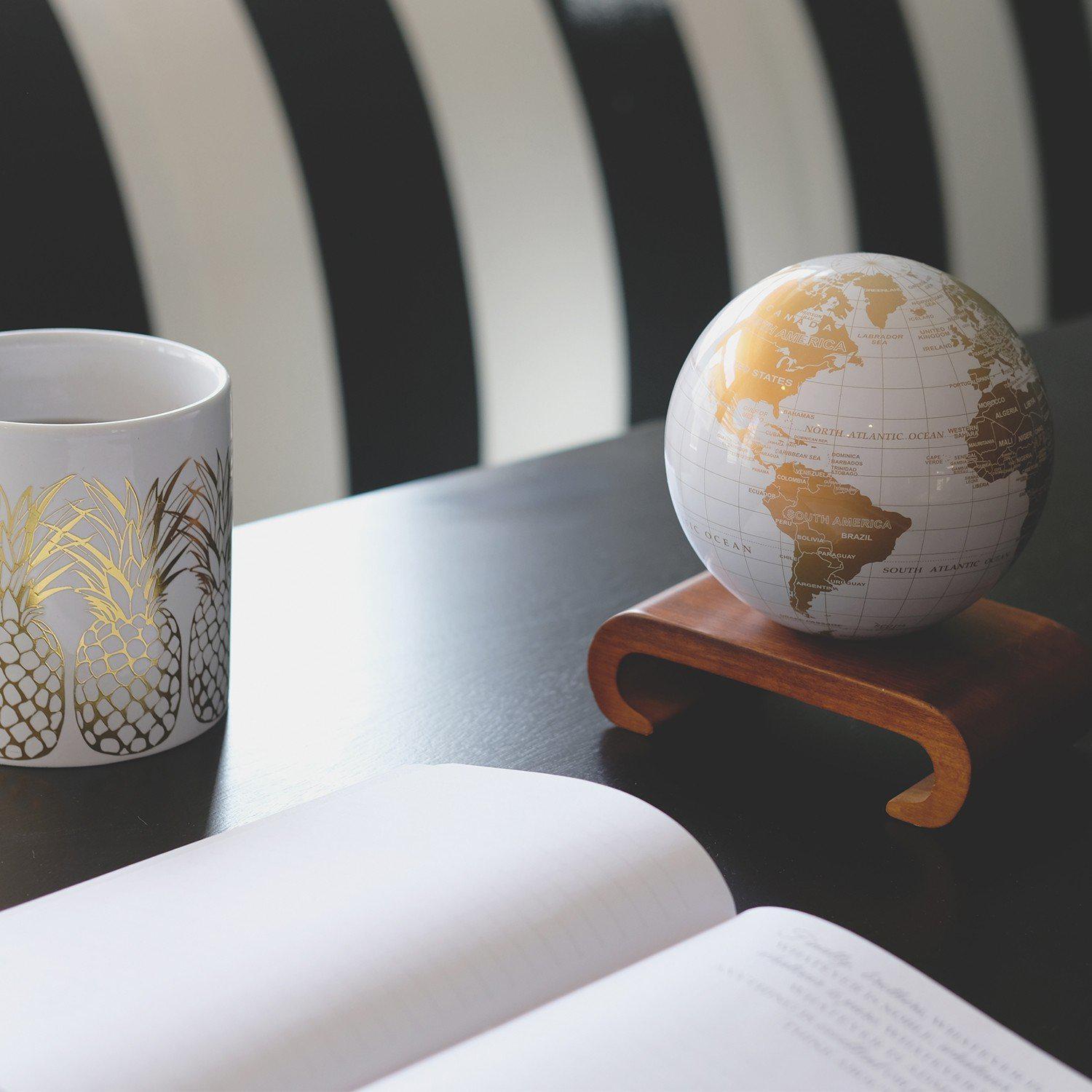 Globe terrestre blanc et or - WGE -MOVA Globes-Magna-Carta