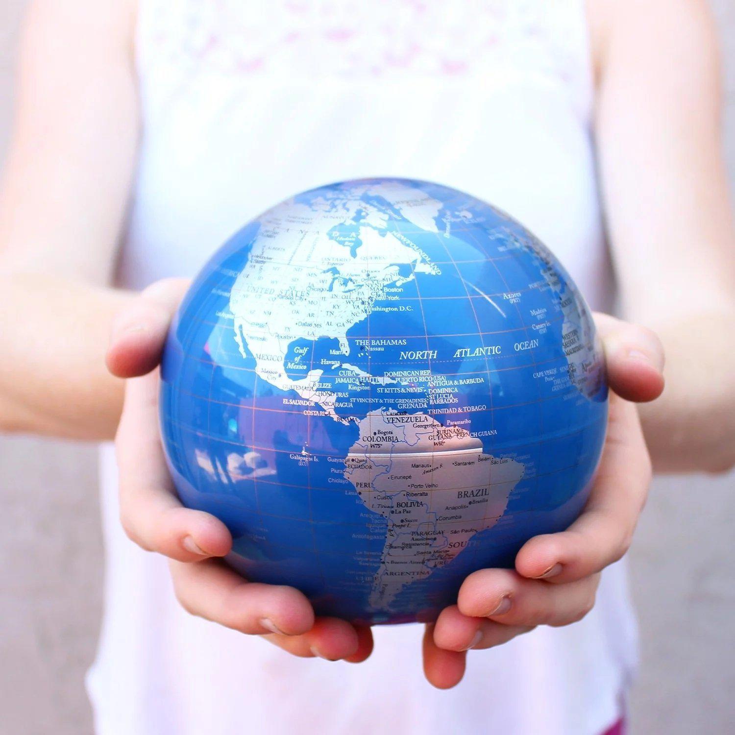Globe terrestre bleu et argent - BSE - MOVA Globes Image secondaire du produit