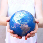 Globe terrestre bleu et argent - BSE - MOVA Globes-Magna-Carta