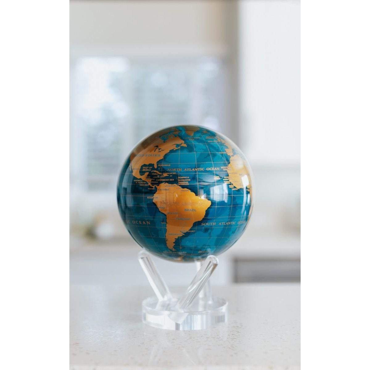 Globe terrestre bleu et or - GDB - MOVA Globes-Magna-Carta