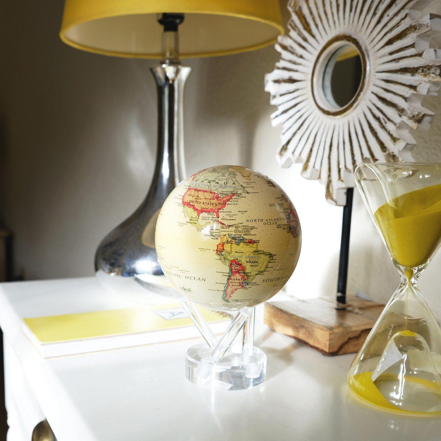 Globe terrestre carte politique jaune - ATE - MOVA Globes-Magna-Carta