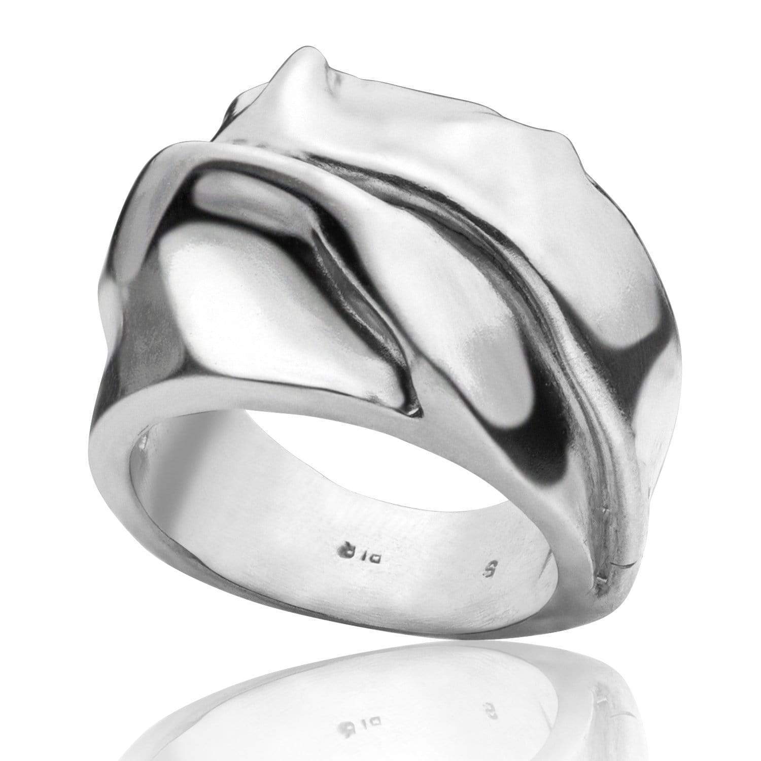 Large bague façon drapé en argent - Black Rock Jewel-Magna-Carta Main image