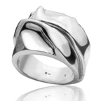 Large bague façon drapé en argent - Black Rock Jewel-Magna-Carta